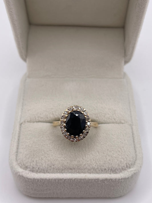 9ct gold sapphire and diamond ring