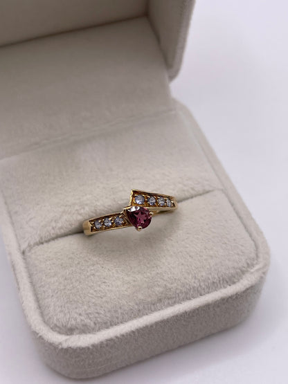 9ct gold tourmaline and tanzanite ring