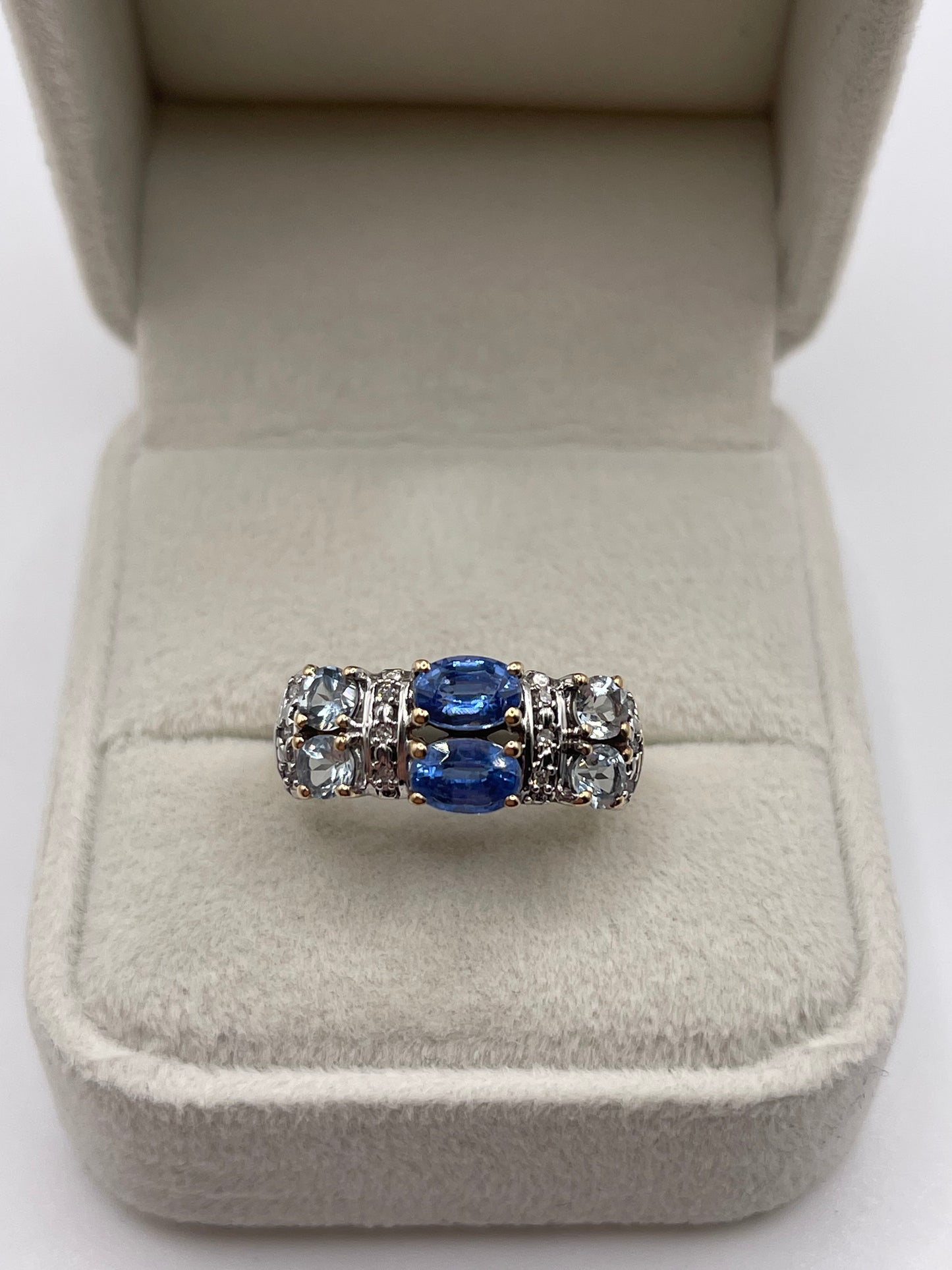 9ct gold multi gemstone and diamond ring