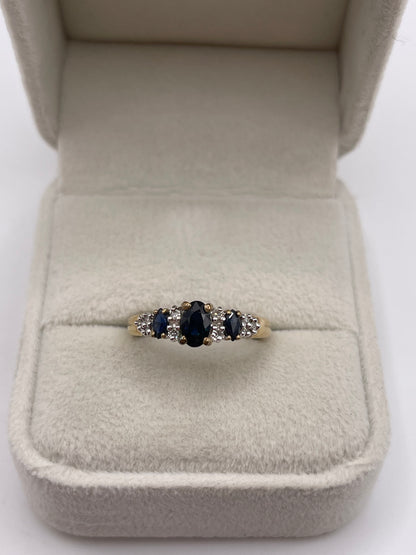 9ct gold sapphire and diamond ring