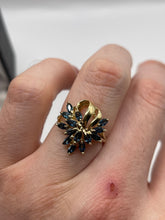 Load image into Gallery viewer, 9ct gold sapphire cluster ring
