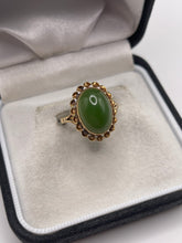 Load image into Gallery viewer, 9ct gold jade ring
