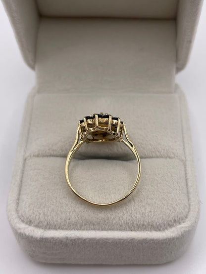 9ct gold opal and sapphire ring