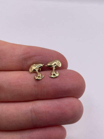 9ct gold snoopy earrings