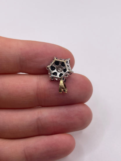 9ct gold sapphire and diamond pendant