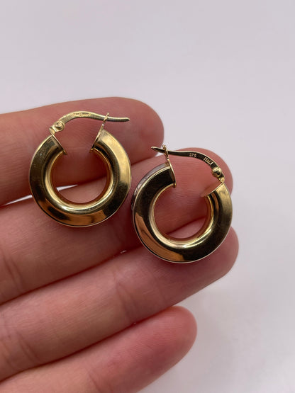 9ct two tone gold creole earrings