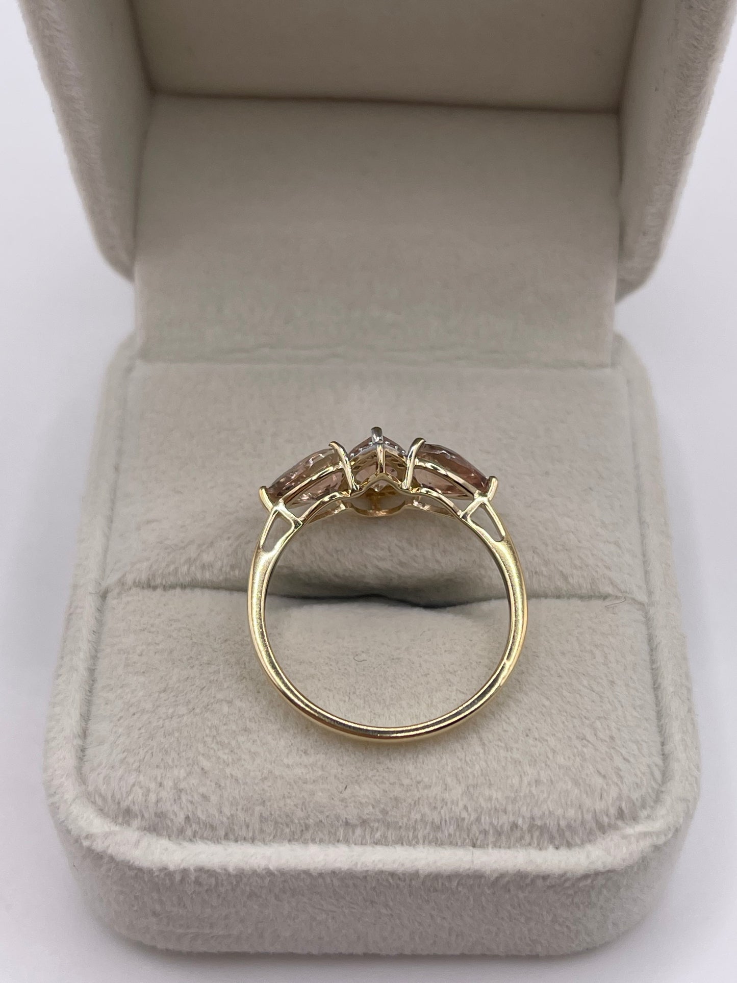9ct gold morganite and zircon ring