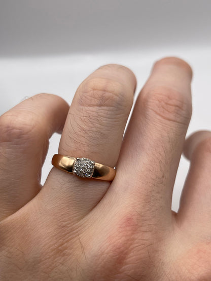 9ct rose gold diamond cluster ring