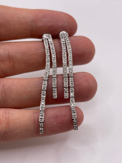 9ct white gold diamond earrings