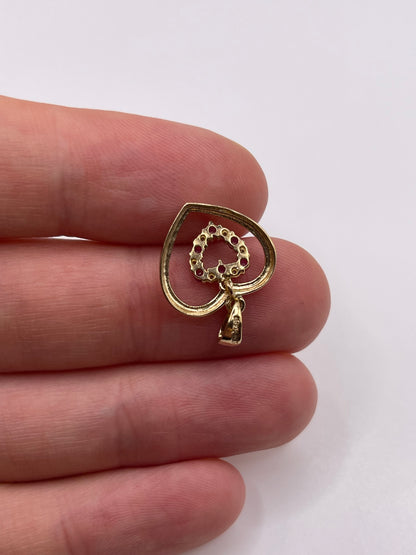9ct gold ruby and diamond heart pendant