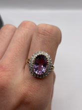 Load image into Gallery viewer, 9ct gold amethyst and diamond ring
