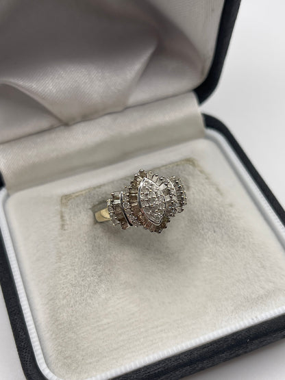 9ct gold diamond cluster ring