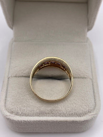 9ct gold pink sapphire and diamond ring