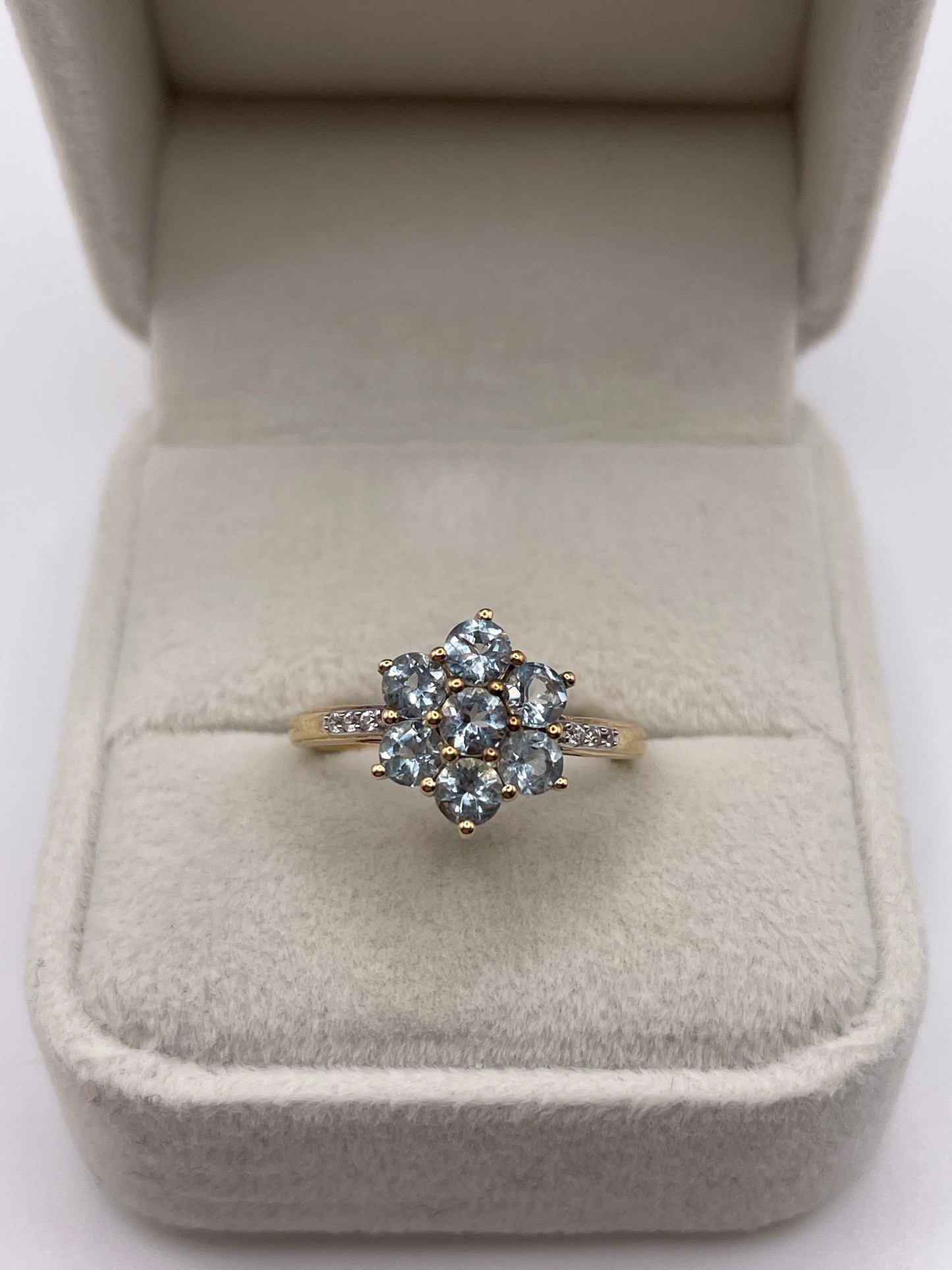 9ct gold topaz cluster ring