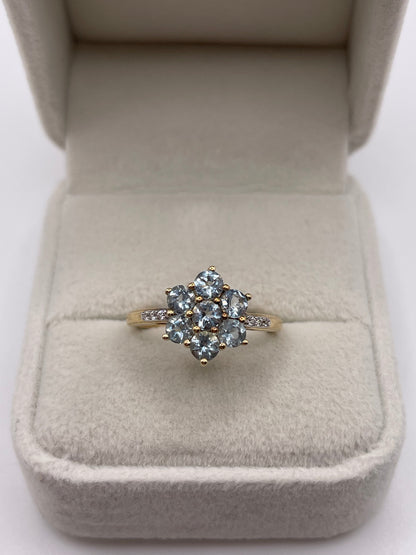 9ct gold topaz cluster ring