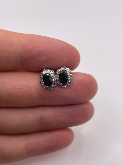 9ct gold sapphire and diamond earrings