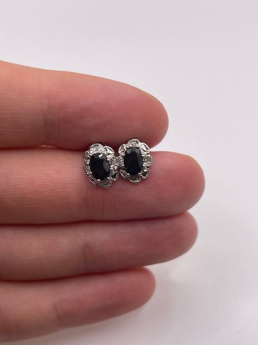 9ct gold sapphire and diamond earrings