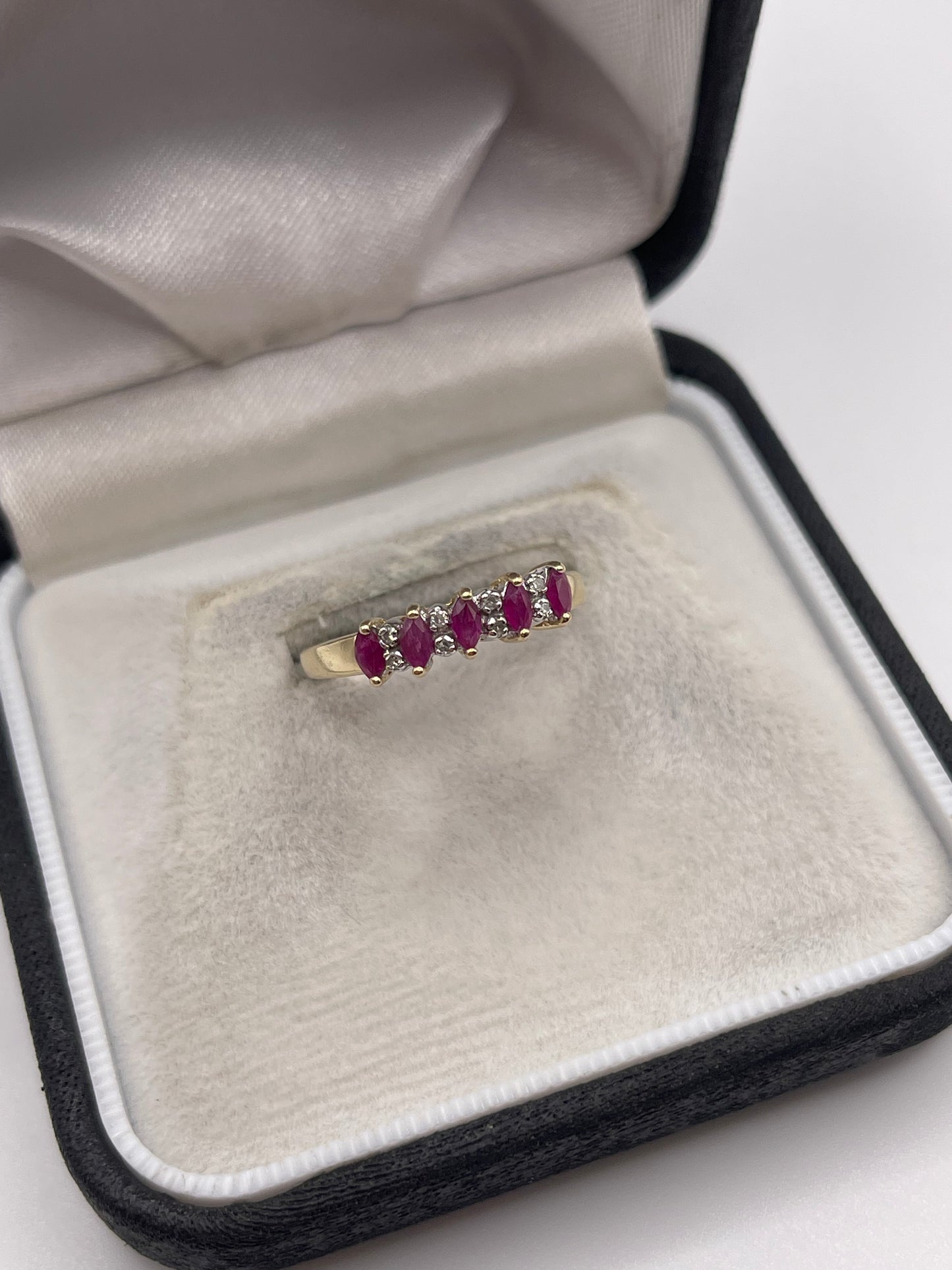 9ct gold ruby and diamond ring