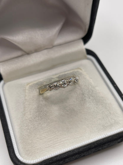 18ct gold 75 point old cut diamond ring