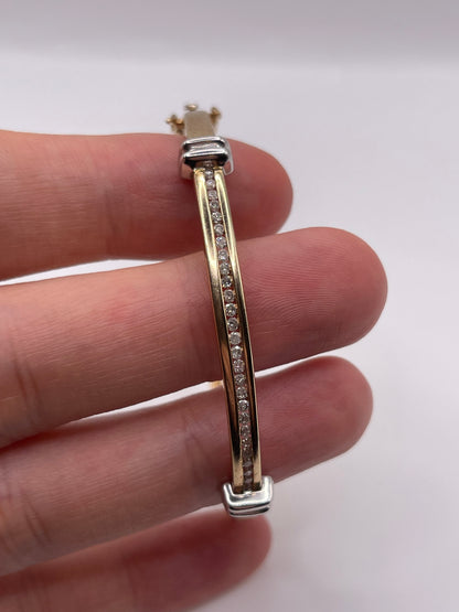 9ct gold diamond bangle