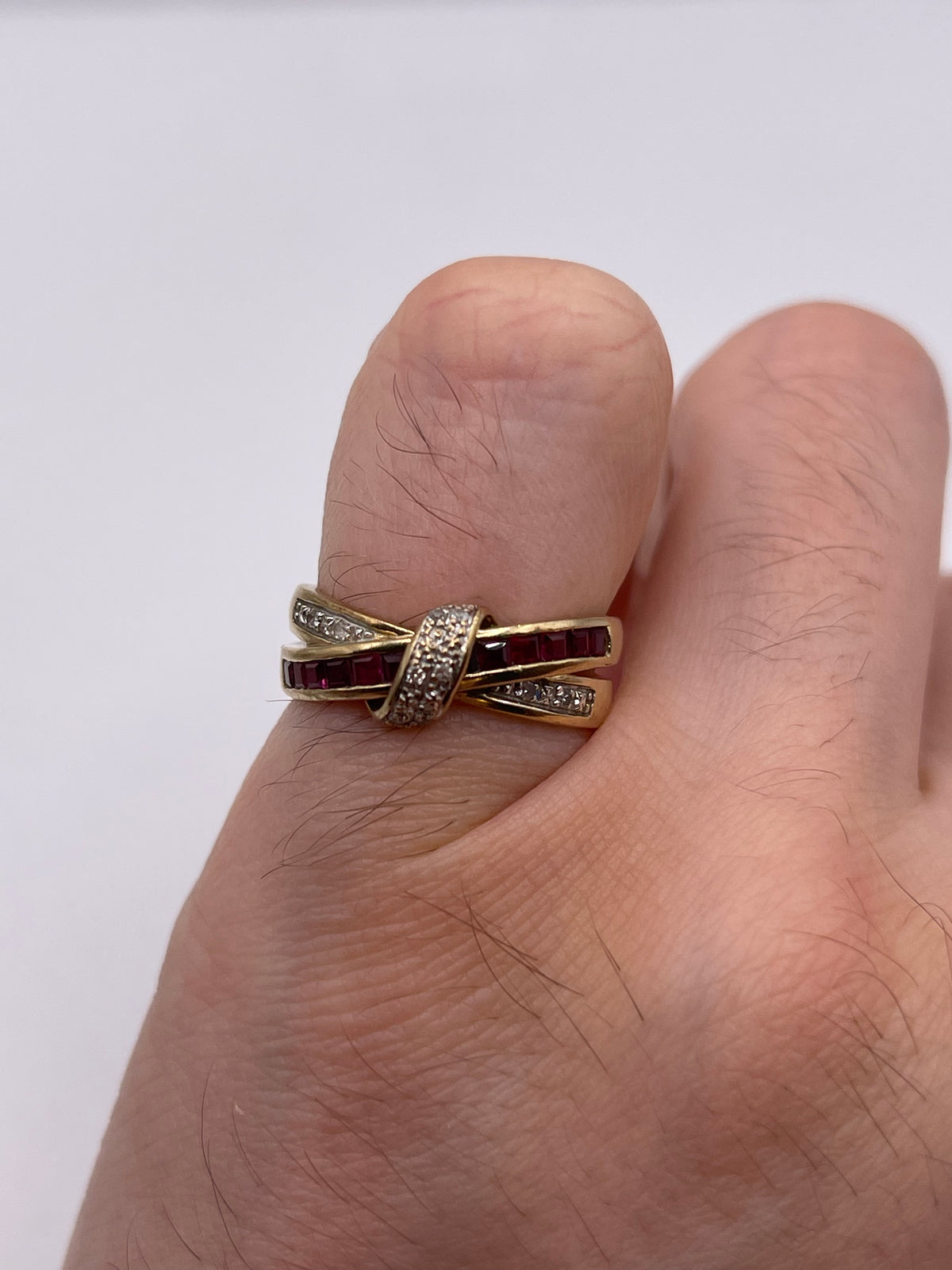 9ct gold ruby and diamond ring