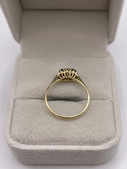 9ct gold sapphire and diamond ring