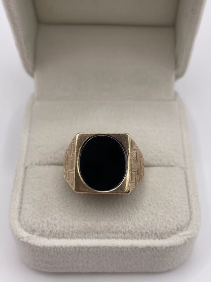 9ct gold onyx signet ring