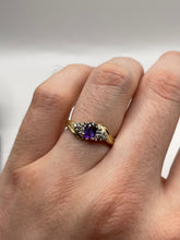 Load image into Gallery viewer, 9ct gold amethyst and diamond ring

