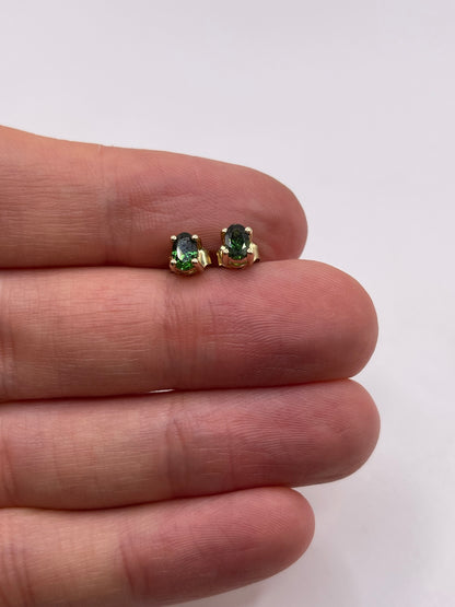 9ct gold diopside earrings