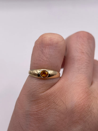 9ct gold citrine gypsy ring