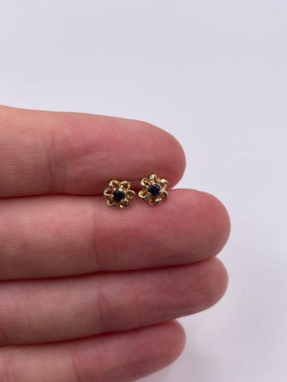 9ct gold sapphire earrings