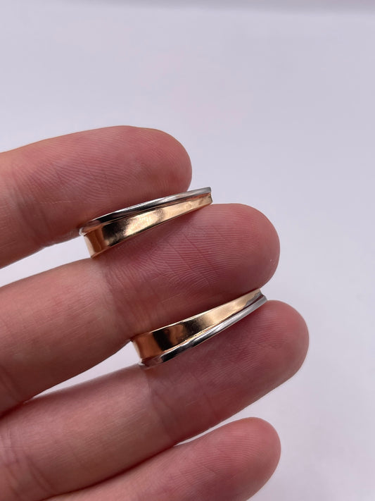 9ct two two tone gold earrings