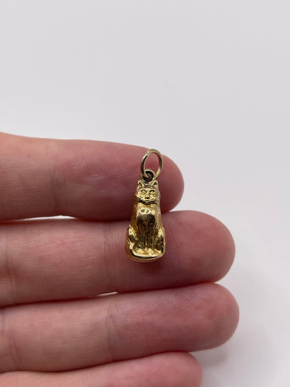 9ct gold cat charm
