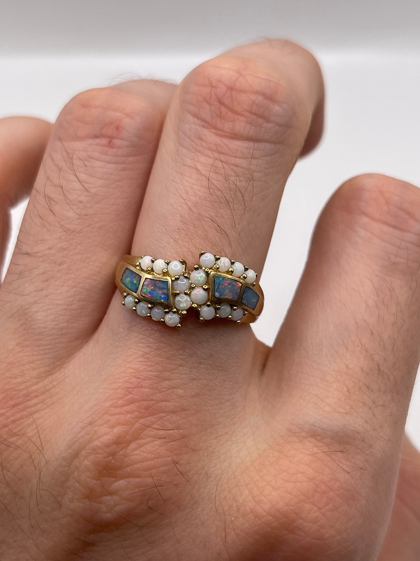 9ct gold opal cluster ring