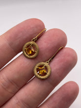 Load image into Gallery viewer, 9ct gold citrine earrings
