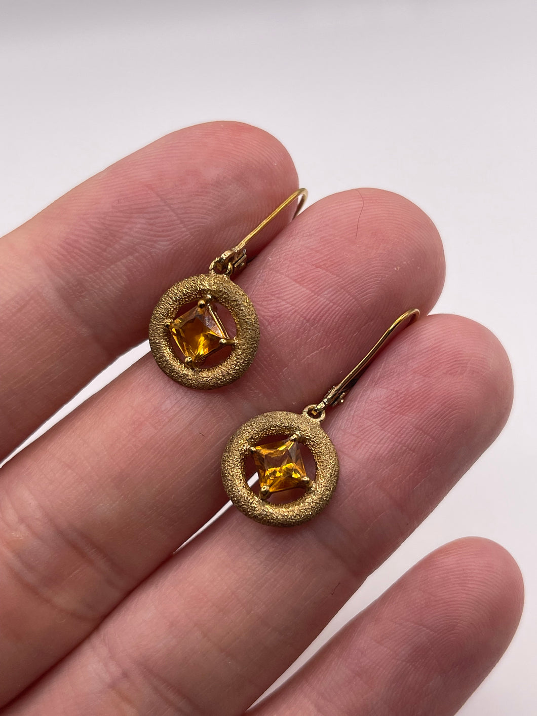 9ct gold citrine earrings