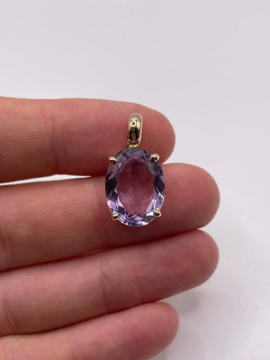 9ct gold amethyst pendant