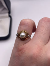 Load image into Gallery viewer, 14ct gold pearl and diamond ring
