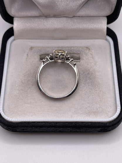 Silver gemstone ring