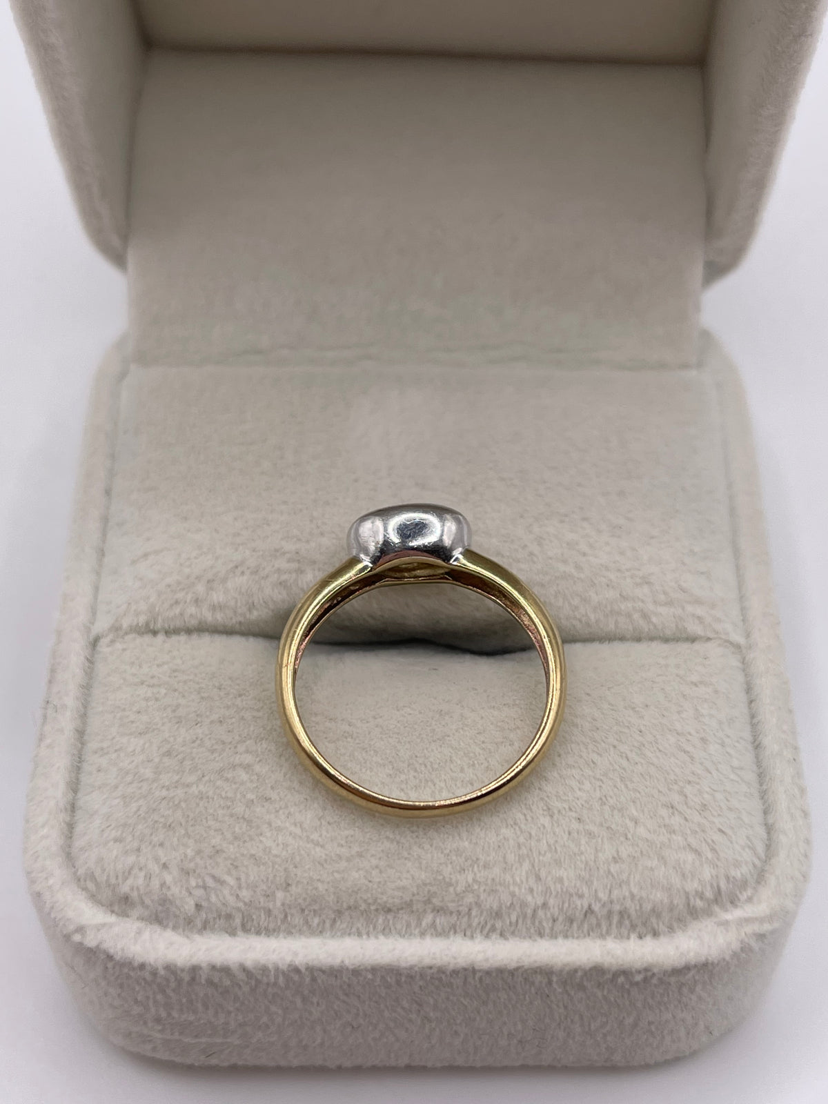 9ct two tone gold aquamarine ring