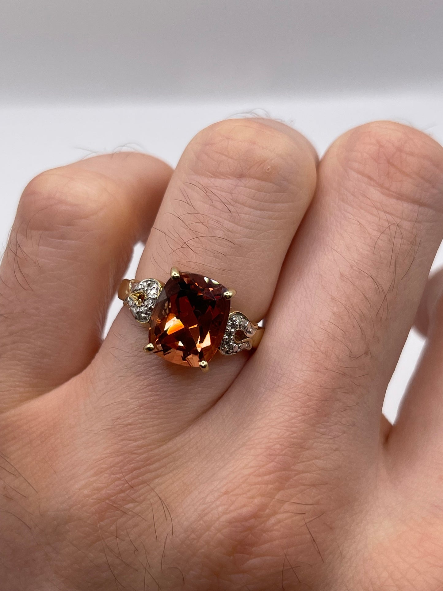 9ct gold tourmaline and diamond ring