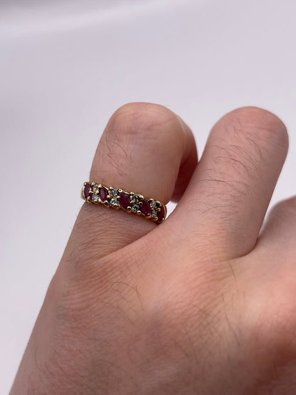 9ct gold ruby and diamond ring