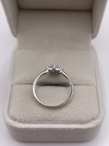 9ct white gold opal cluster ring