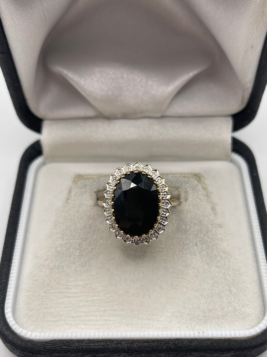 9ct gold sapphire and diamond ring