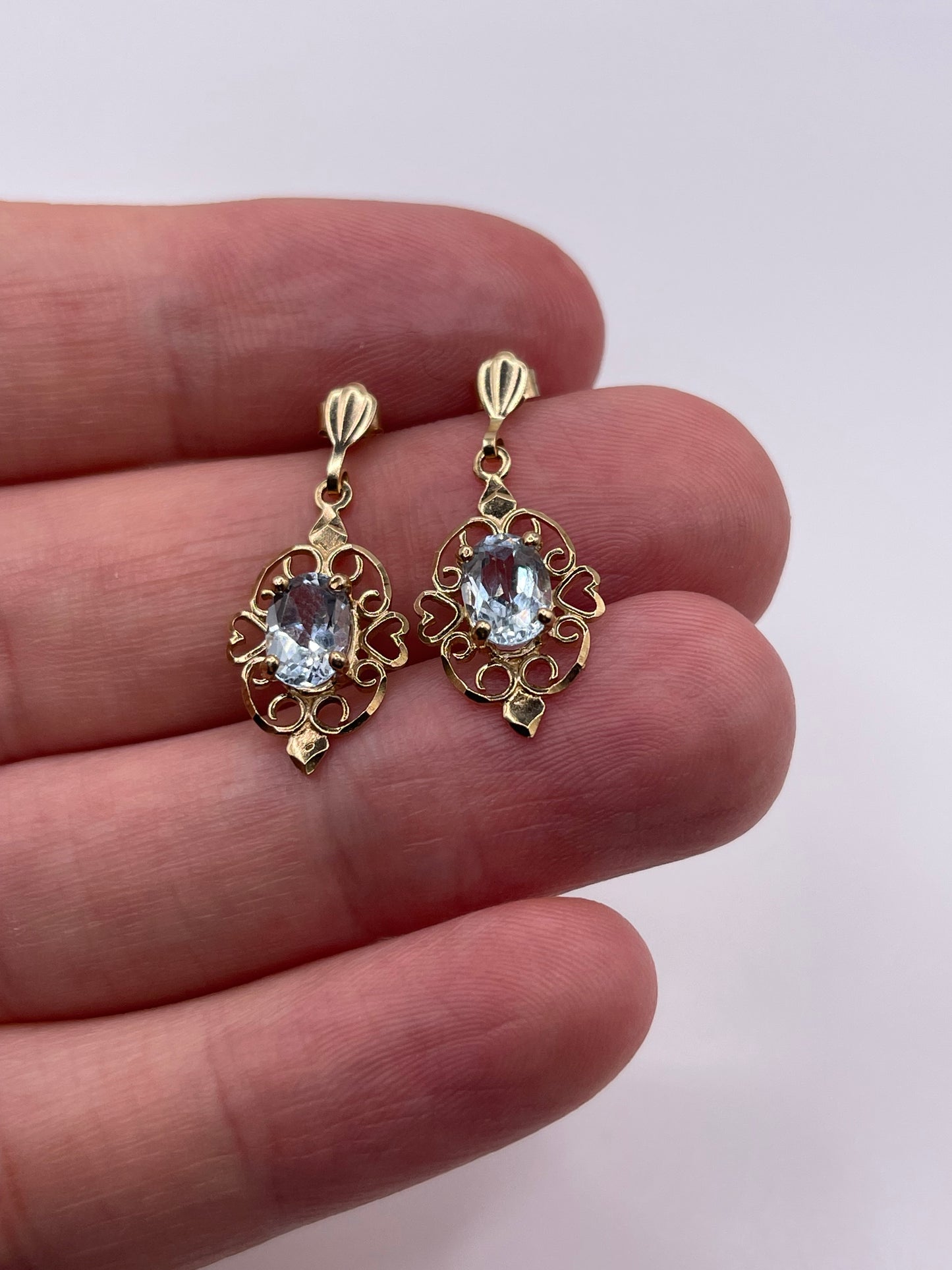 9ct gold topaz earrings