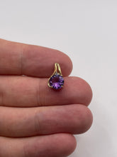 Load image into Gallery viewer, 9ct gold amethyst and diamond pendant
