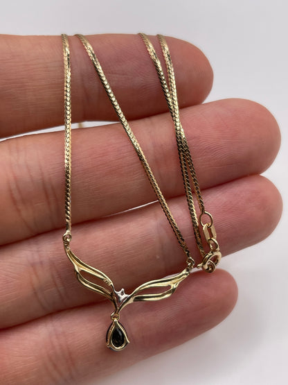 9ct gold sapphire and diamond necklace