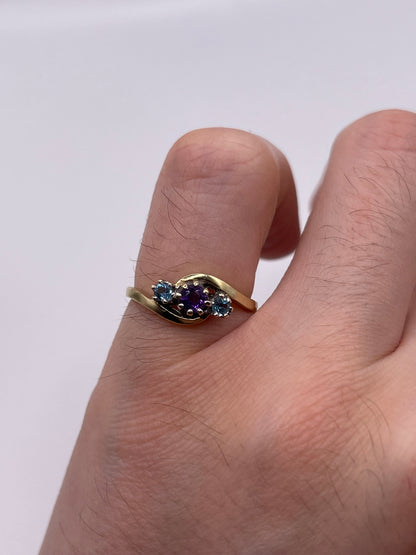 9ct gold amethyst and topaz ring
