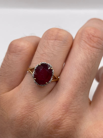 9ct gold ruby ring