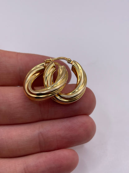 9ct gold creole earrings